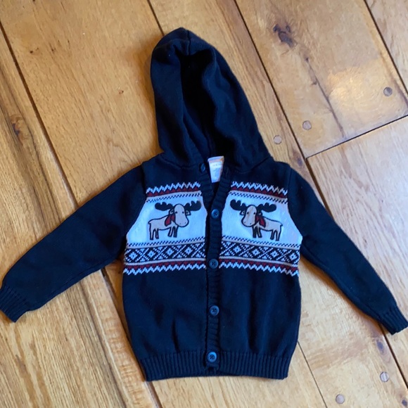 Gymboree Other - Gymboree Moose button-up, hooded sweater.